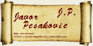Javor Pešaković vizit kartica